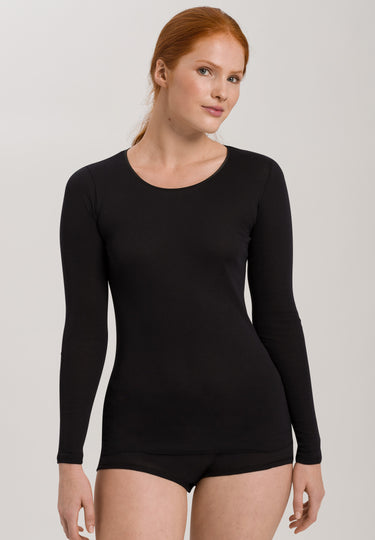 71620 Cotton Seamless L/Slv Shirt - 019 Black